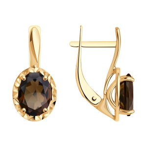 Серьги из золота с полудрагоценными вставками