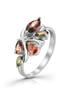 Кольцо из серебра с полудрагоценными вставками