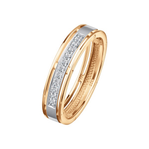 Обручальное кольцо из золота с бриллиантами