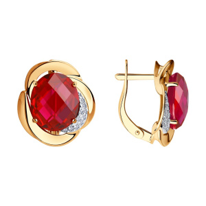 Серьги из золота с полудрагоценными вставками