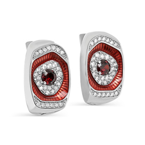 Серьги из серебра с полудрагоценными вставками