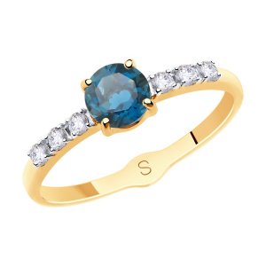 Кольцо из золота с полудрагоценными вставками