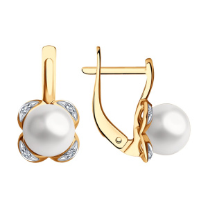 Серьги из золота с полудрагоценными вставками