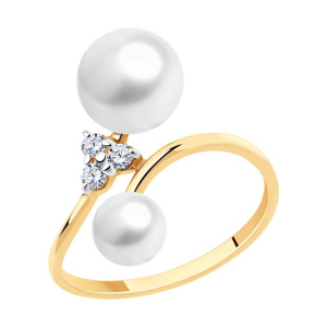 Кольцо из золота с полудрагоценными вставками