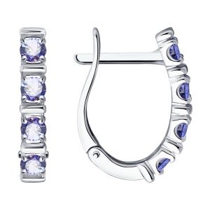 Серьги из золота с цветными драгоценными вставками