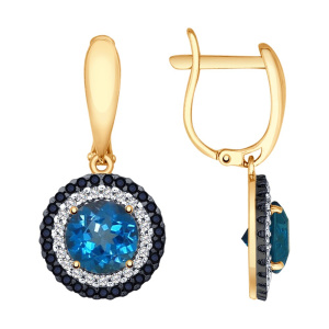 Серьги из золота с полудрагоценными вставками