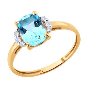 Кольцо из золота с полудрагоценными вставками