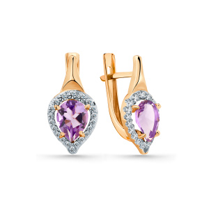 Серьги из золота с полудрагоценными вставками