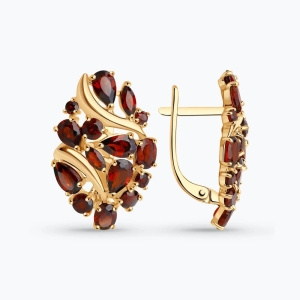 Серьги из золота с полудрагоценными вставками