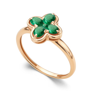 Кольцо из золота с цветными драгоценными вставками