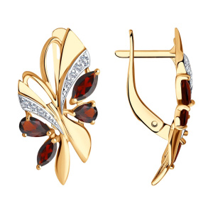 Серьги из золота с полудрагоценными вставками