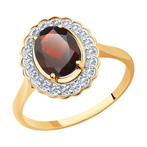 Кольцо из золота с полудрагоценными вставками