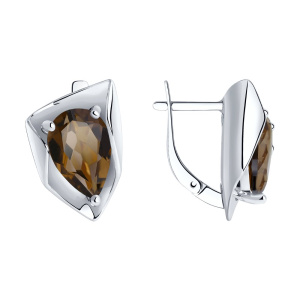 Серьги из серебра с полудрагоценными вставками