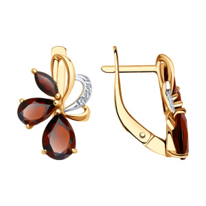 Серьги из золота с полудрагоценными вставками