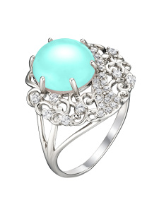 Кольцо из серебра с полудрагоценными вставками