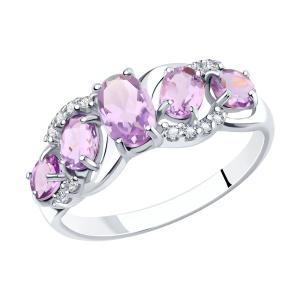 Кольцо из серебра с полудрагоценными вставками