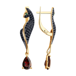 Серьги из золота с полудрагоценными вставками