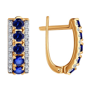 Серьги из золота с полудрагоценными вставками