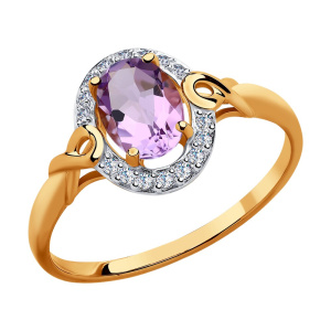 Кольцо из золота с полудрагоценными вставками