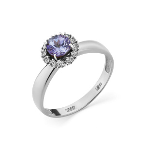 Кольцо из золота с цветными драгоценными вставками