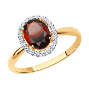 Кольцо из золота с полудрагоценными вставками