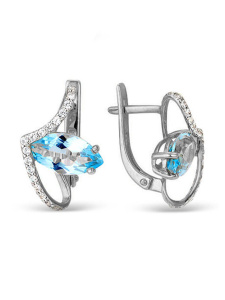 Серьги из серебра с полудрагоценными вставками