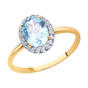 Кольцо из золота с полудрагоценными вставками