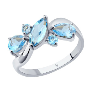 Кольцо из серебра с полудрагоценными вставками