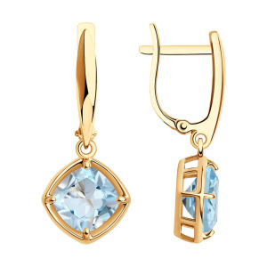 Серьги из золота с полудрагоценными вставками