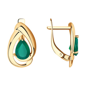 Серьги из золота с полудрагоценными вставками