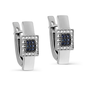 Серьги из золота с цветными драгоценными вставками