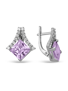 Серьги из серебра с полудрагоценными вставками