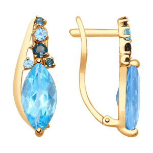 Серьги из золота с полудрагоценными вставками