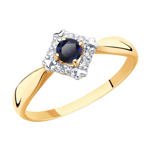 Кольцо из золота с полудрагоценными вставками