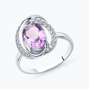 Кольцо из серебра с полудрагоценными вставками