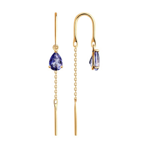 Серьги из золота с полудрагоценными вставками