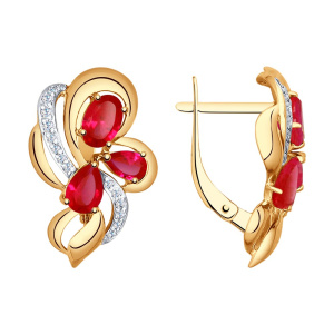 Серьги из золота с полудрагоценными вставками