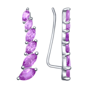 Серьги из серебра с полудрагоценными вставками