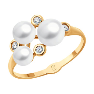 Кольцо из золота с полудрагоценными вставками