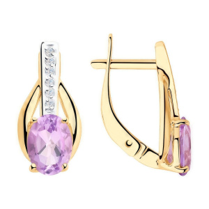 Серьги из золота с полудрагоценными вставками