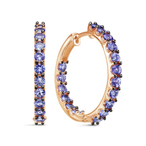 Серьги из золота с цветными драгоценными вставками