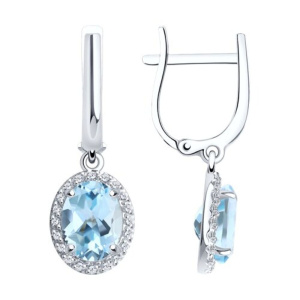 Серьги из золота с полудрагоценными вставками