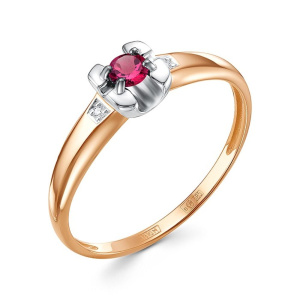 Кольцо из золота с цветными драгоценными вставками