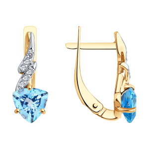 Серьги из золота с полудрагоценными вставками