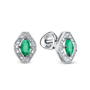 Серьги из золота с цветными драгоценными вставками