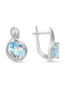 Серьги из серебра с полудрагоценными вставками