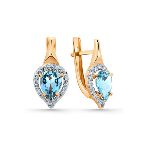 Серьги из золота с полудрагоценнми вставками