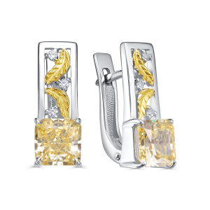 Серьги из серебра с полудрагоценными вставками