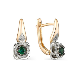 Серьги из золота с цветными драгоценными вставками