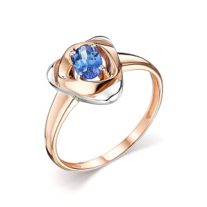 Кольцо из золота с цветными драгоценными вставками